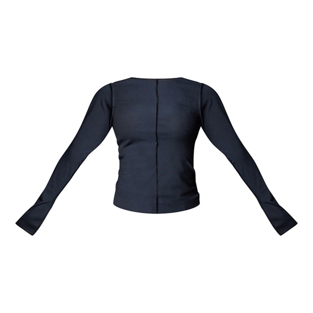 PrettyLittleThing Ribbed Seam Long Sleeve Top